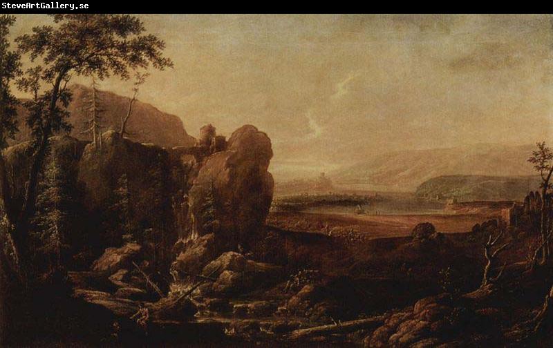 unknow artist Landschaft mit Wasserfall